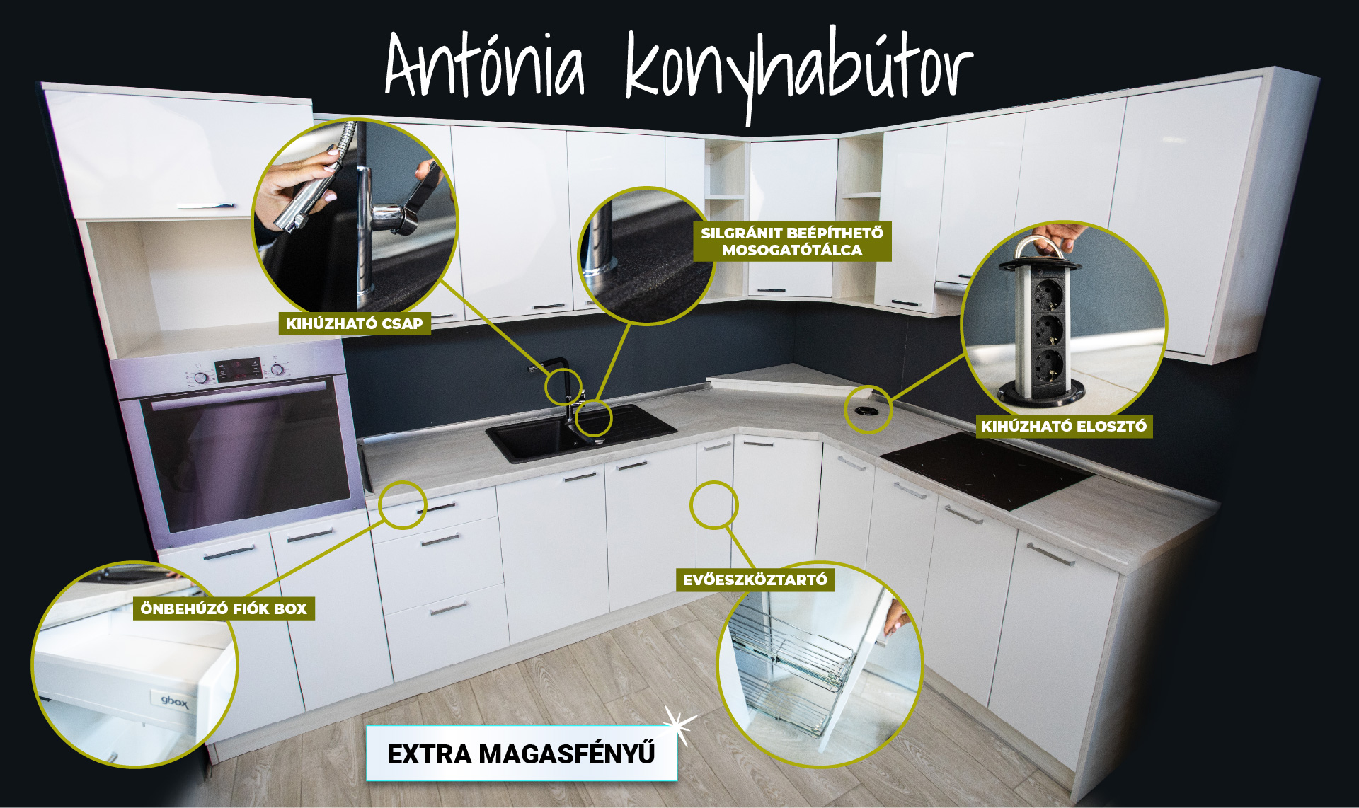 Budapest J&L Bútorház Kft. - Antónia konyhabútor kompletten
